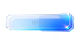 科技感蓝色渐变透明按钮设计素材