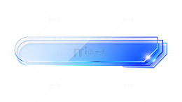 玻璃质感蓝色渐变按钮设计素材