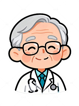 卡通风医生形象插画设计