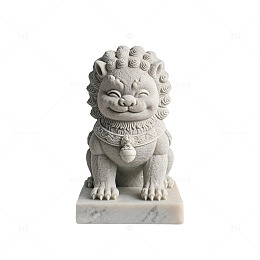 石雕风传统狮子雕塑设计素材