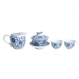 青花瓷风茶具套装设计素材