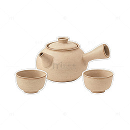 极简风陶瓷茶具手绘设计素材