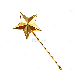 简约风金色星星魔杖设计素材