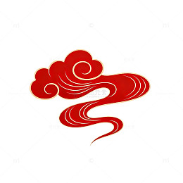 传统风祥云图案红色矢量设计素材