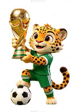 卡通风世界杯吉祥物手办设计素材