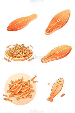 浅橘渐变，迷你小鱼干，猫咪零食