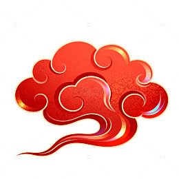 国风红色祥云图案矢量设计素材