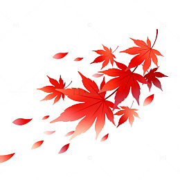 矢量风秋日枫叶飘落设计素材