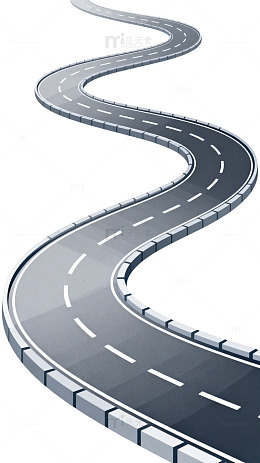 卡通风格蜿蜒公路设计素材