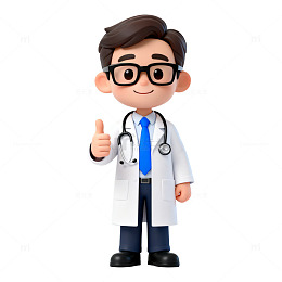卡通风医生形象3D模型设计素材