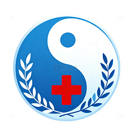 扁平风医疗健康太极标志设计素材