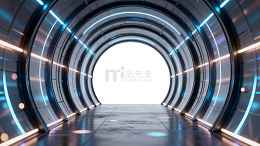 科幻风未来隧道光影设计素材