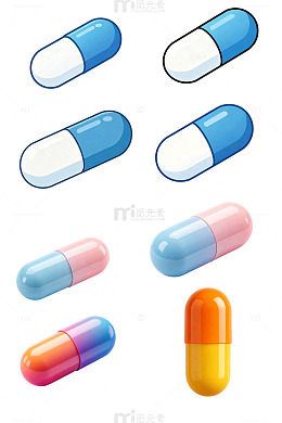 白蓝对半渐变单颗硬胶囊