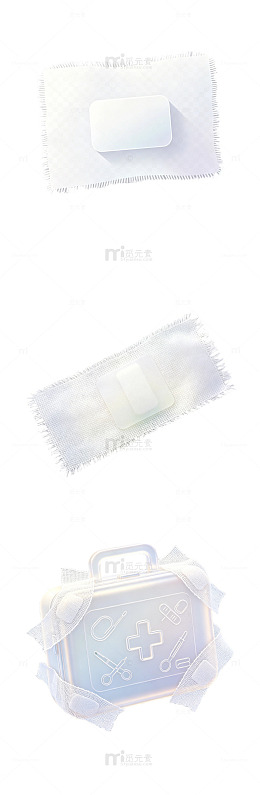透白浅灰渐变小块纱布碎片