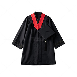 简约风黑红毕业礼服设计