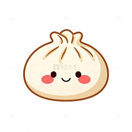 卡通风格可爱小笼包插画设计素材