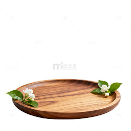 简约风木质托盘绿植花卉设计素材