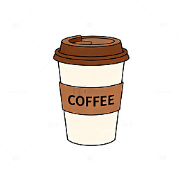 简约风咖啡杯手绘插画设计素材