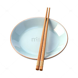 极简风日式餐具陶瓷盘筷子设计素材