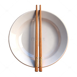 极简风木质筷子餐盘设计素材