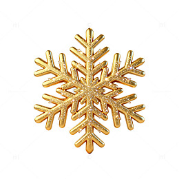 金色立体雪花节日装饰设计素材