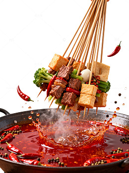 美食麻辣串串锅设计素材