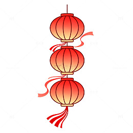 卡通风格春节红灯笼矢量素材