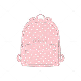 简约风粉色波点双肩包插画素材