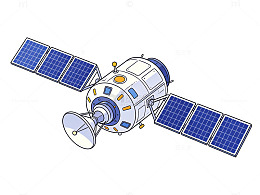 卡通风格太空卫星矢量设计素材