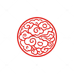 传统风祥云纹圆形图案设计