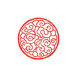传统风祥云纹圆形图案设计素材
