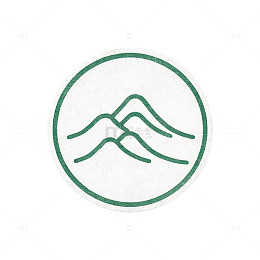 极简风山峦线条圆形图标设计素材