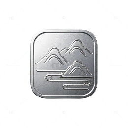 金属风山水图案浮雕设计素材