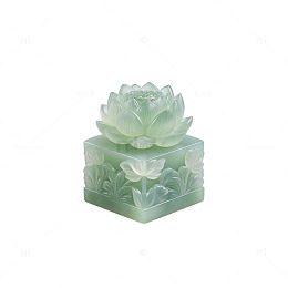 玉雕风莲花印章雕刻设计素材