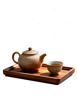 国风茶道静谧茶壶茶杯设计素材