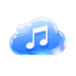 透明云朵音乐符号图标设计素材