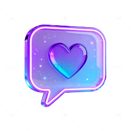 渐变光效爱心对话框3D渲染素材