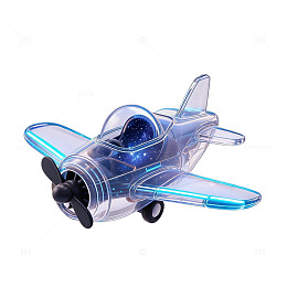 透明质感飞机玩具3D模型素材
