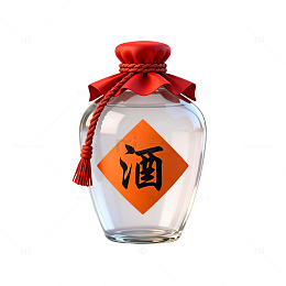 3D渲染传统酒瓶设计素材