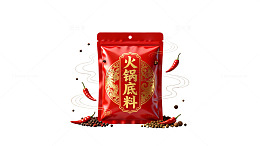 国风红色火锅底料包装设计素材