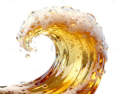 液态光感啤酒浪花素材