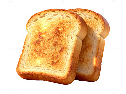 写实风金黄烤面包片素材