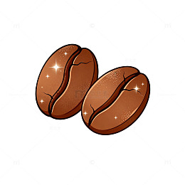 卡通风格咖啡豆插画设计素材