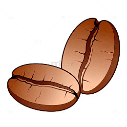 卡通风格咖啡豆插画设计素材