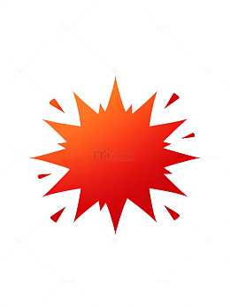 卡通风格爆炸效果红色星形设计素材
