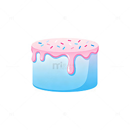 卡通风粉色奶油蛋糕插画设计素材
