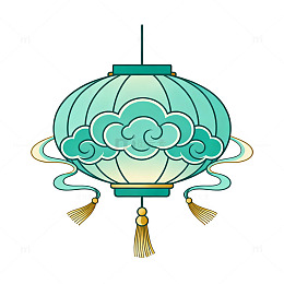 卡通风格中式灯笼插画设计素材