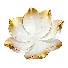 唯美风莲花金色装饰设计素材
