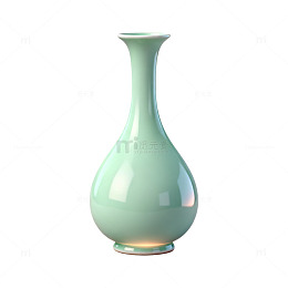 极简风青瓷花瓶3D渲染设计素材