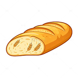 卡通风格法式长棍面包插画设计素材